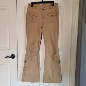 Dazz Cargo Pants Flare Mid-rise Y2K Preppy 80's Tan Women's Size Large